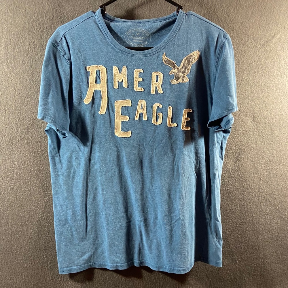 y2k American Eagle Outfitters puffy spell out Shirt Graphic Applique Cotton Tee